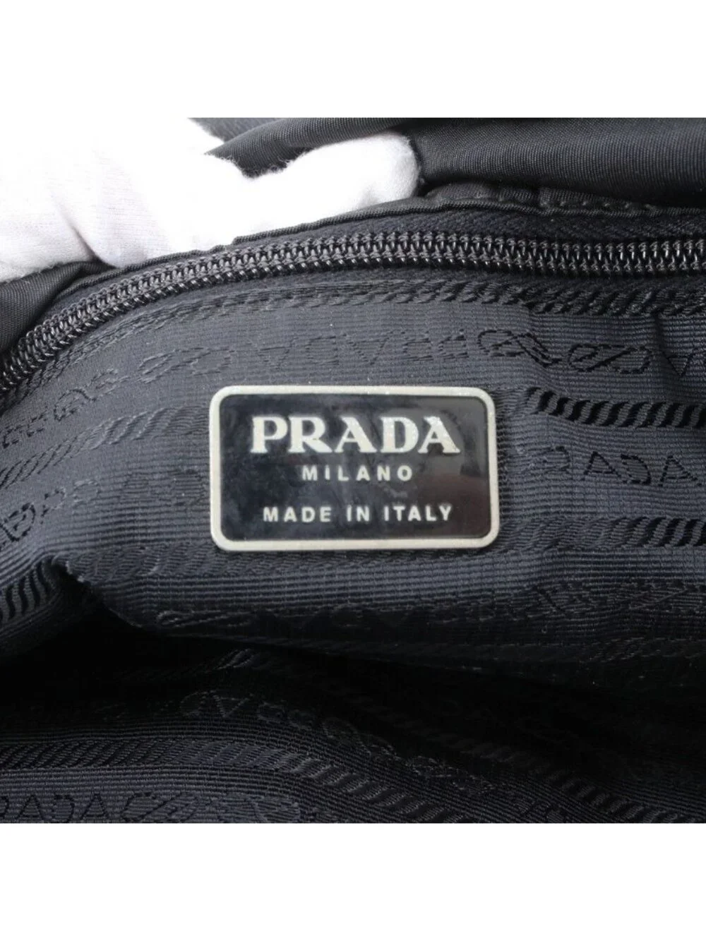 Prada Tessuto Nylon Triangle Logo Leather Shoulder Bag Crossbody Messenger